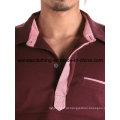 Contraste Equipado de Alta Qualidade Moda Masculina Camisa Polo T